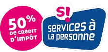 Logo 50% de crédit d'impôt, services à la personne